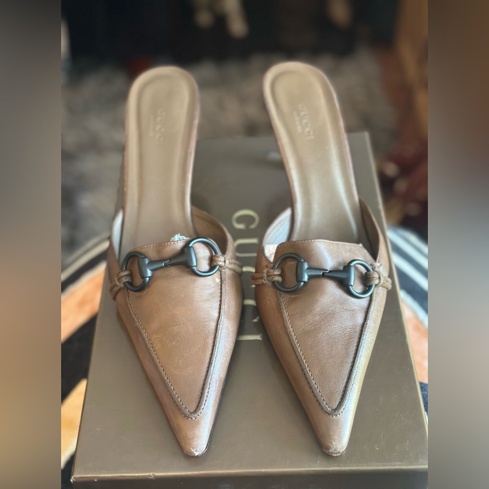 Gucci Poulaine Kitten Heel Mule | Size 10B